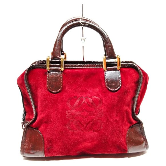 LOEWE Hand Bag Red Suede Leather 3251211